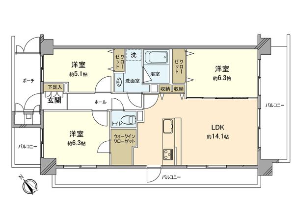 藤和シティホームズ武蔵砂川 間取図(平面図) 藤和シティホームズ武蔵砂川 間取図(平面図)