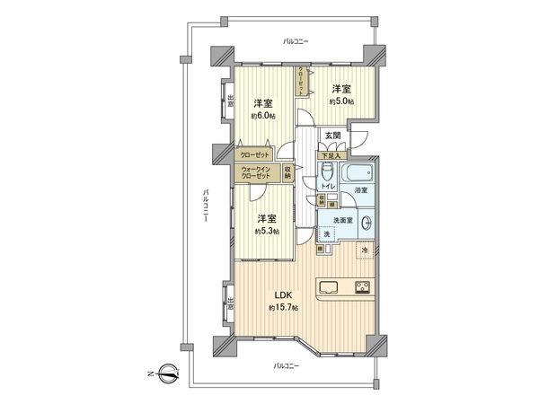 クロスフォート玉川上水 間取図(平面図)