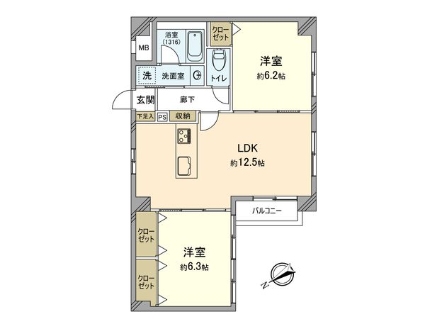 シティコーポパルナス立川錦町 間取図(平面図) シティコーポパルナス立川錦町 間取図(平面図)