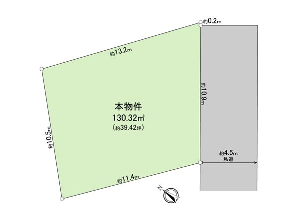 昭島市田中町1丁目 土地 区画図