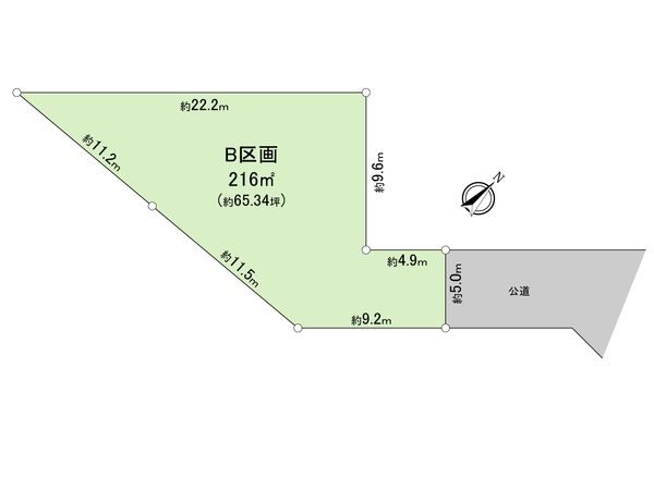 立川市西砂町2丁目土地 B区画 区画図 立川市西砂町2丁目土地 B区画 区画図