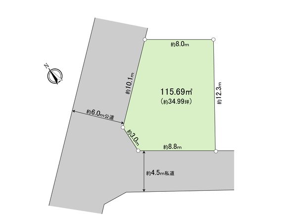 羽村市羽中2丁目 土地 区画図