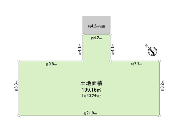 羽村市小作台2丁目 土地 区画図