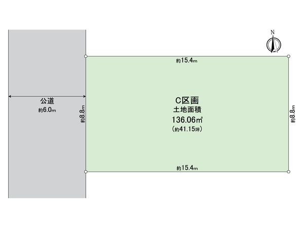 青梅市新町5丁目 土地 C区画 区画図 青梅市新町5丁目 土地 C区画 区画図