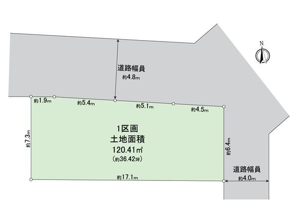昭島市昭和町3丁目 土地 1区画 区画図