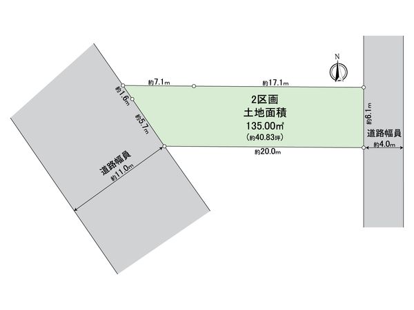 昭島市昭和町3丁目 土地 2区画 区画図