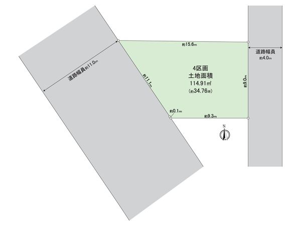 昭島市昭和町3丁目 土地 4区画 区画図