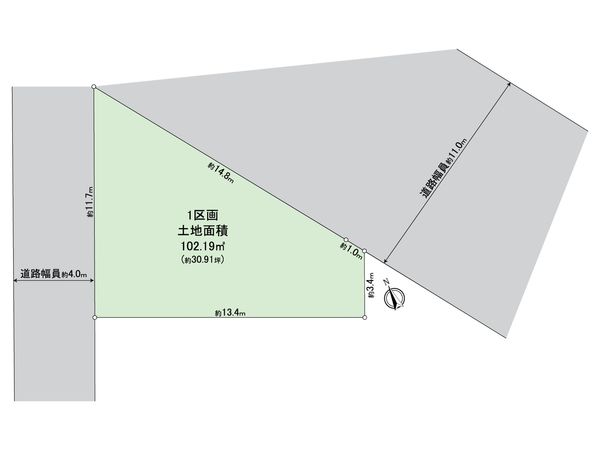 昭島市昭和町4丁目 土地 1区画 区画図