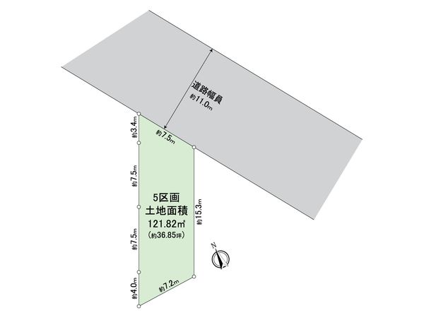 昭島市昭和町4丁目 土地 5区画 区画図