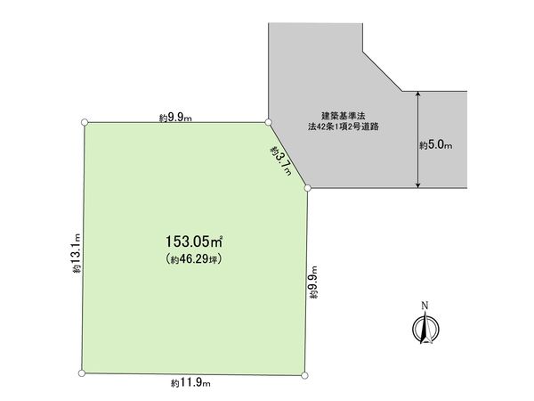 福生市南田園1丁目 土地 区画図