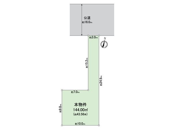 青梅市野上町2丁目 土地 区画図