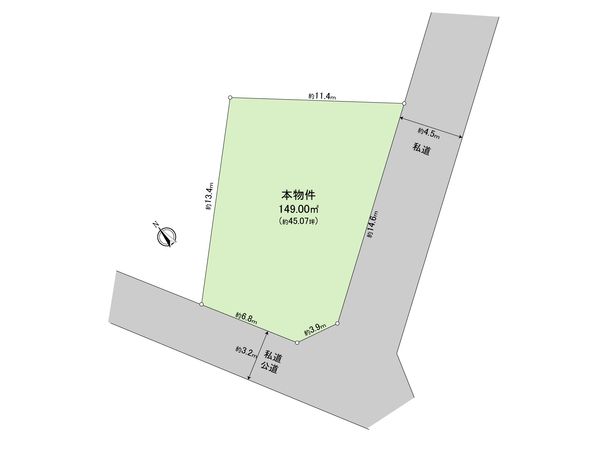 昭島市田中町1丁目 土地 区画図 昭島市田中町1丁目 土地 区画図
