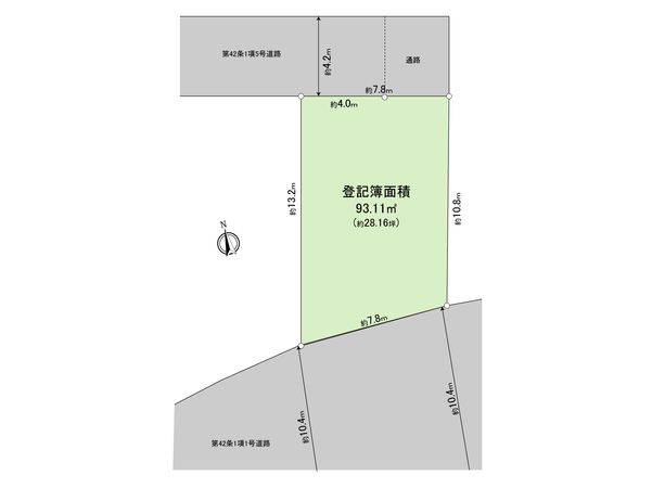昭島市美堀町1丁目 土地 区画図