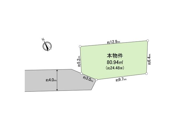 昭島市田中町1丁目 土地 区画図 区画図
