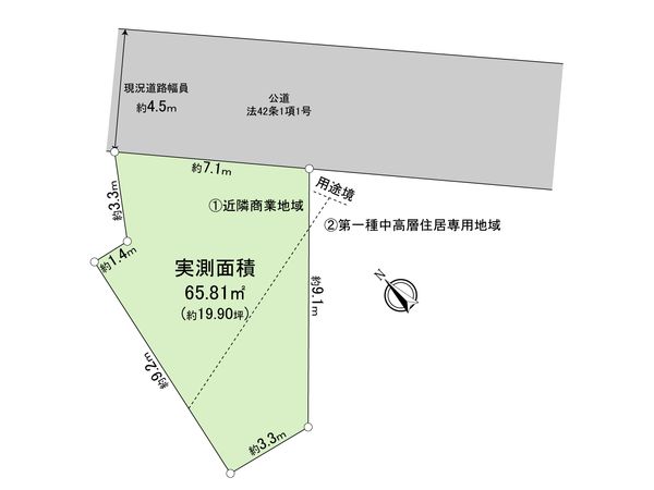昭島市玉川町3丁目 土地1区画 区画図