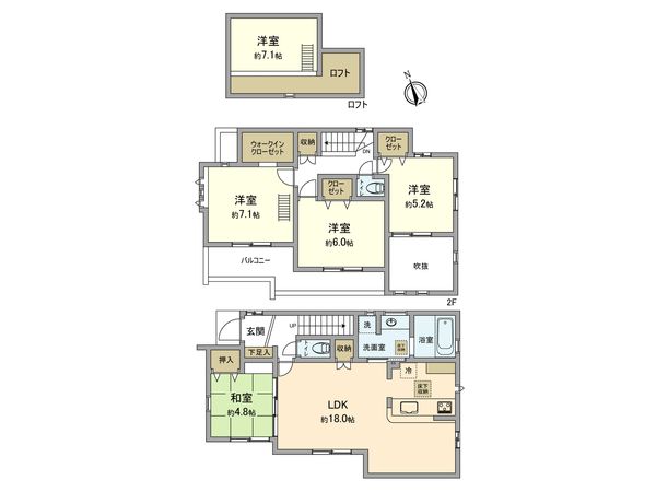 羽村市羽中2丁目 新築戸建1号棟 間取図(平面図) 羽村市羽中2丁目 新築戸建1号棟 間取図(平面図)