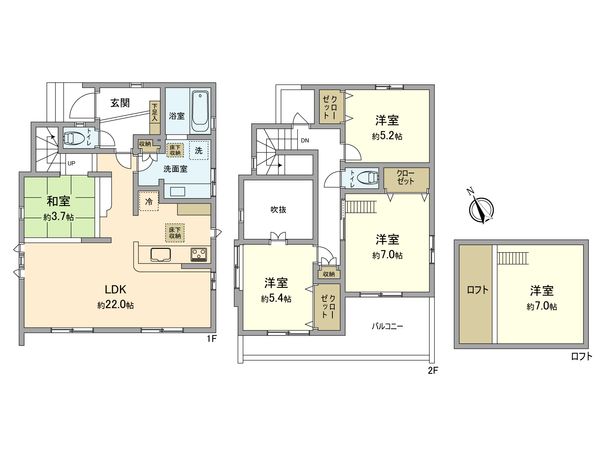 羽村市羽中2丁目 新築戸建7号棟 間取図(平面図) 羽村市羽中2丁目 新築戸建7号棟 間取図(平面図)