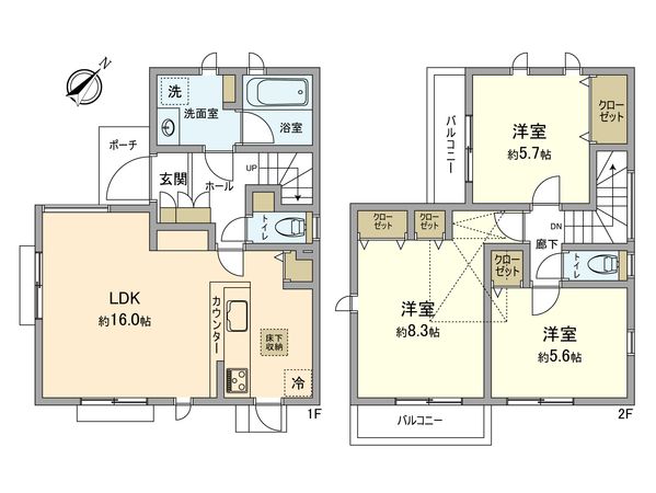 昭島市緑町2丁目 新築戸建2号棟 間取図(平面図) 昭島市緑町2丁目 新築戸建2号棟 間取図(平面図)