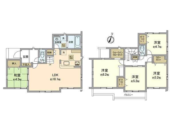 あきる野市引田 新築戸建 7号棟 間取図(平面図)