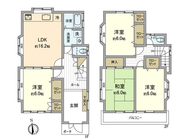 昭島市中神町 戸建 間取図(平面図) 昭島市中神町 戸建 間取図(平面図)