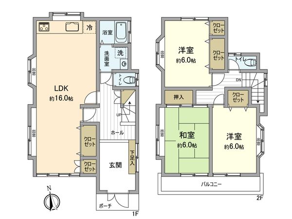 昭島市中神町 戸建 間取図(平面図) 昭島市中神町 戸建 間取図(平面図)