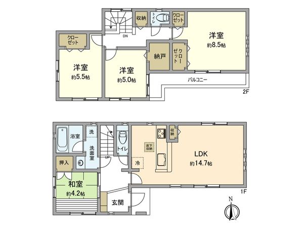 羽村市羽中3丁目 戸建 間取図(平面図)