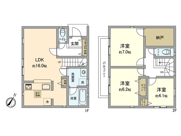 羽村市緑ヶ丘3丁目第12 新築戸建1号棟 間取図(平面図) 羽村市緑ヶ丘3丁目第12 新築戸建1号棟 間取図(平面図)