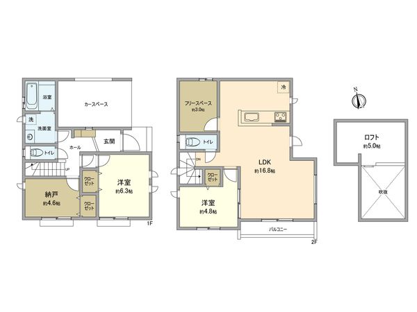 昭島市朝日町3丁目新築戸建 I号棟 間取図(平面図) 間取図(平面図)