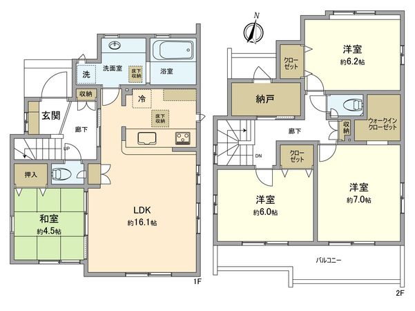 あきる野市引田 新築戸建 4号棟 間取図(平面図) あきる野市引田 新築戸建 4号棟 間取図(平面図)
