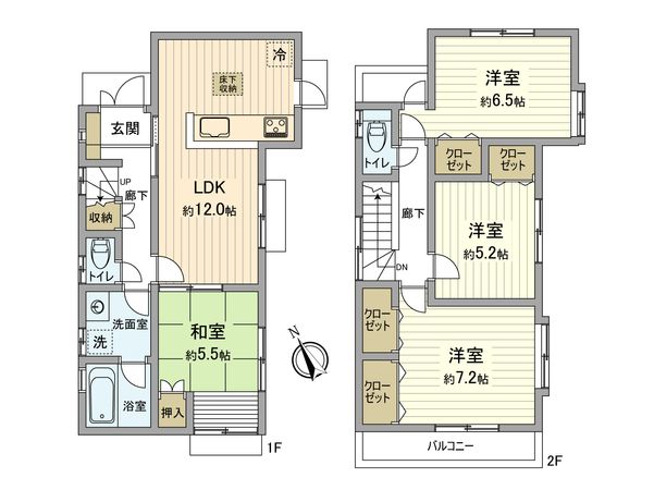 福生市大字熊川 戸建 間取図(平面図) 間取図(平面図)