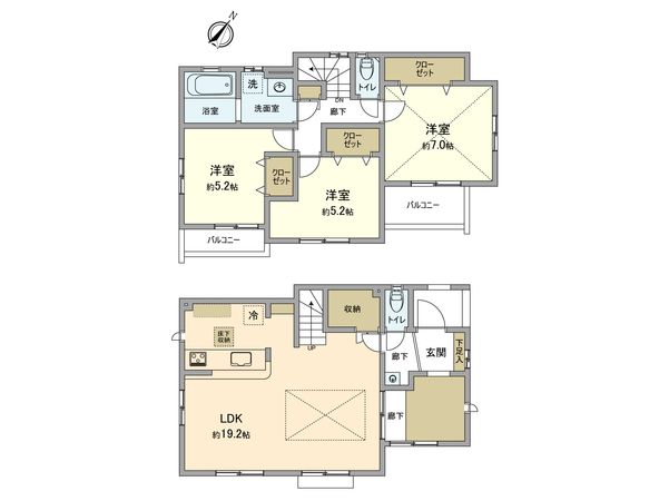 羽村市緑ヶ丘4丁目新築戸建 2号棟 間取図(平面図)