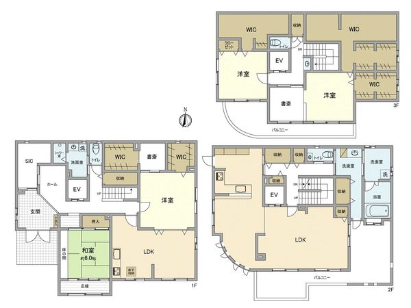 昭島市昭和町1丁目 戸建 間取図(平面図) 昭島市昭和町1丁目 戸建 間取図(平面図)