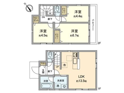 福生市南田園3丁目第10 新築戸建 1号棟 間取図(平面図)