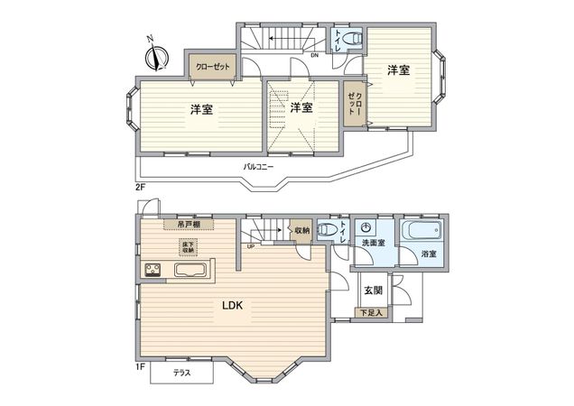 青梅市新町7丁目 戸建 間取図(平面図)
