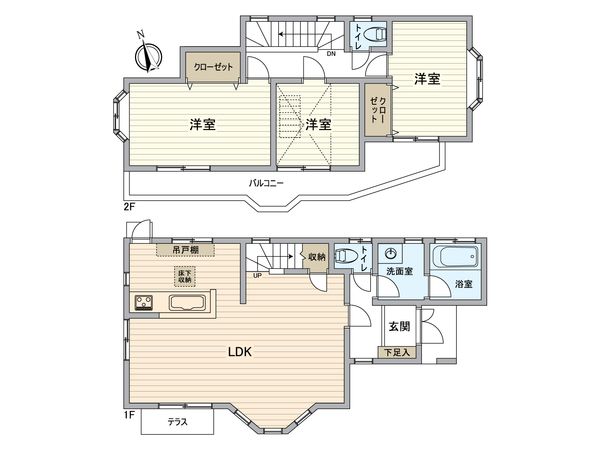 青梅市新町7丁目 戸建 間取図(平面図) 青梅市新町7丁目 戸建 間取図(平面図)