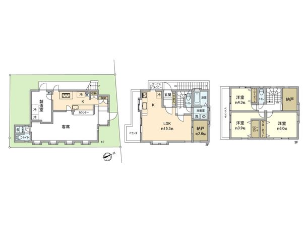 昭島市武蔵野3丁目 店舗付住宅 間取図(平面図)