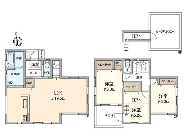 羽村市羽西1丁目 戸建 間取図(平面図)