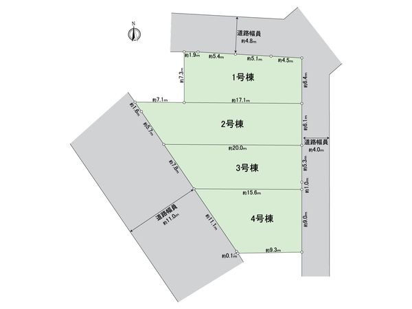 昭島市昭和町3丁目 新築戸建 1号棟 区画図