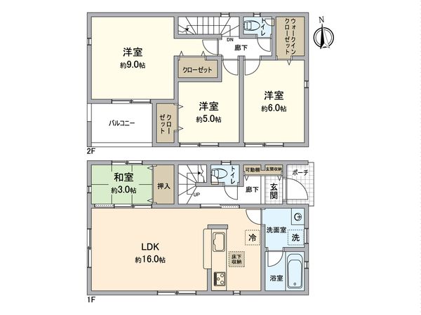 昭島市昭和町3丁目 新築戸建 4号棟 間取図(平面図) 昭島市昭和町3丁目 新築戸建 4号棟 間取図(平面図)