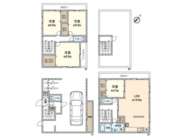 昭島市拝島町3丁目 戸建 間取図(平面図)