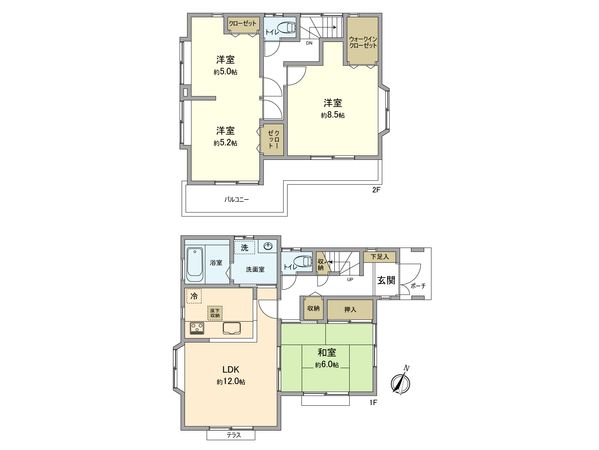 羽村市緑ヶ丘5丁目 戸建 間取図(平面図)