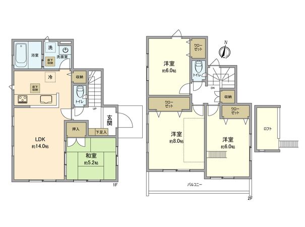 福生市大字熊川 戸建 間取図(平面図) 福生市大字熊川 戸建 間取図(平面図)