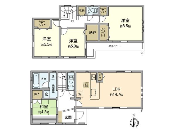 羽村市羽中3丁目 戸建 間取図(平面図)