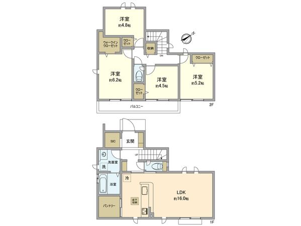 昭島市拝島町5丁目9期 新築戸建 8号棟 間取図(平面図) 昭島市拝島町5丁目9期 新築戸建 8号棟 間取図(平面図)