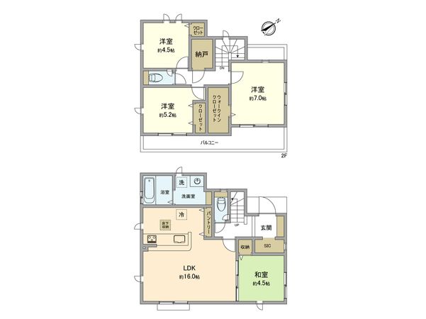 昭島市拝島町5丁目9期 新築戸建 9号棟 間取図(平面図) 昭島市拝島町5丁目9期 新築戸建 9号棟 間取図(平面図)