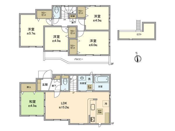 昭島市宮沢町2丁目 新築戸建 1号棟 間取図(平面図) 昭島市宮沢町2丁目 新築戸建 1号棟 間取図(平面図)