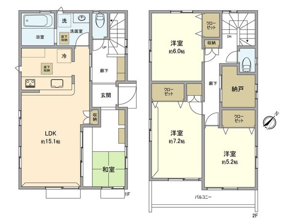 昭島市田中町1丁目 新築戸建 3号棟 間取図(平面図) 昭島市田中町1丁目 新築戸建 3号棟 間取図(平面図)