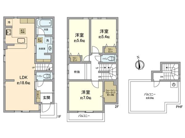 西武立川2期 新築戸建 9号棟 間取図(平面図) 西武立川2期 新築戸建 9号棟 間取図(平面図)