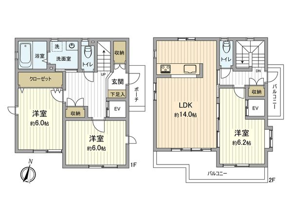 昭島市中神町2丁目 戸建 間取図(平面図) 間取図(平面図)