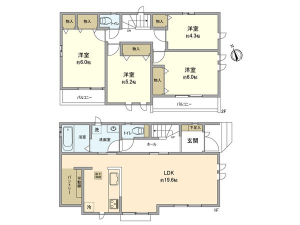 昭島市田中町3丁目 新築戸建H号棟 間取図(平面図) 昭島市田中町3丁目 新築戸建H号棟 間取図(平面図)